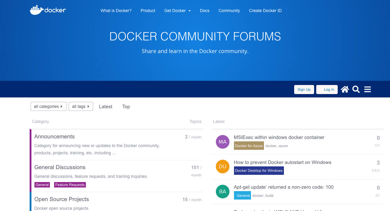 Docker Forum Screenshot