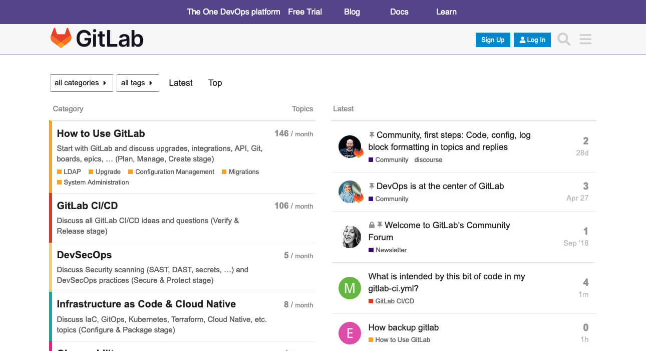 Gitlab Forum Screenshot